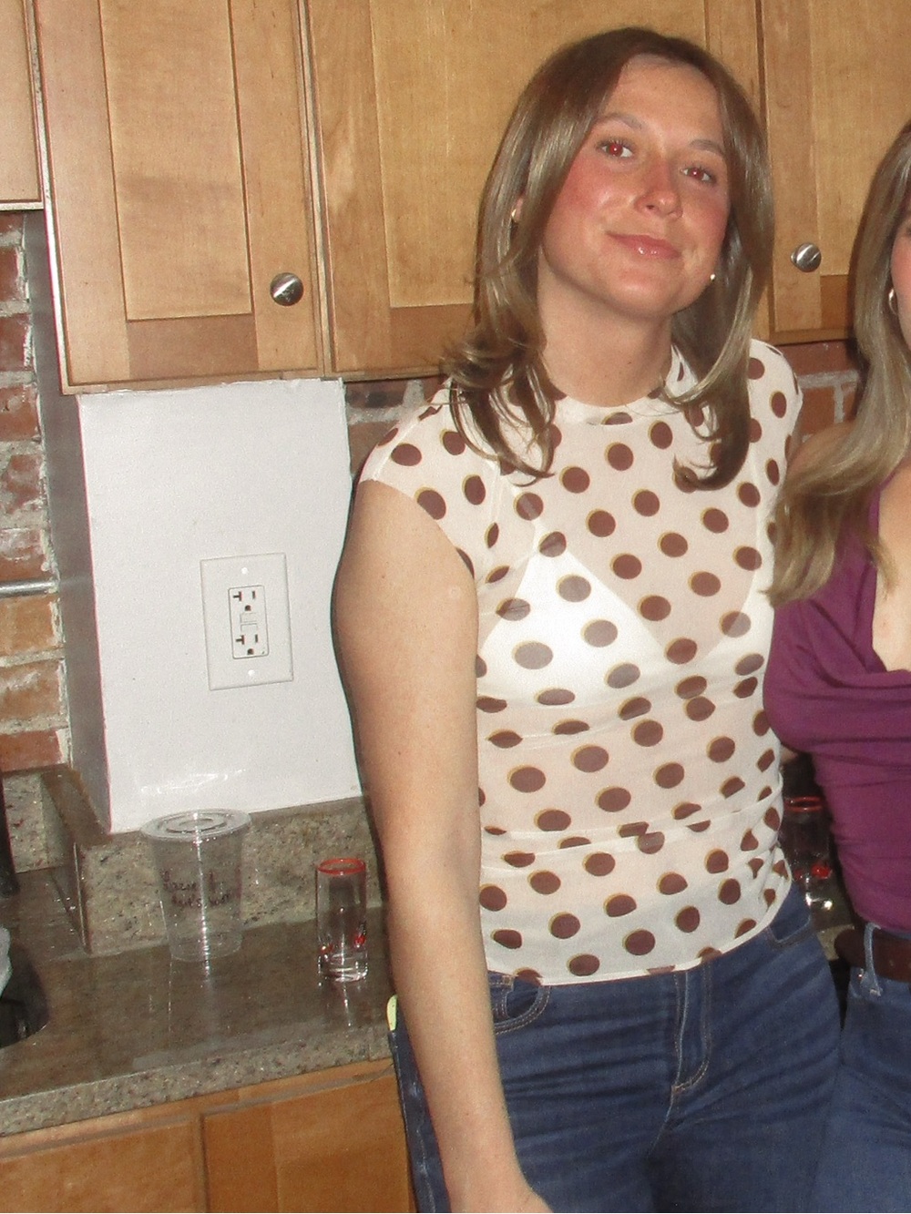Polka Dot Cap Sleeve Top
